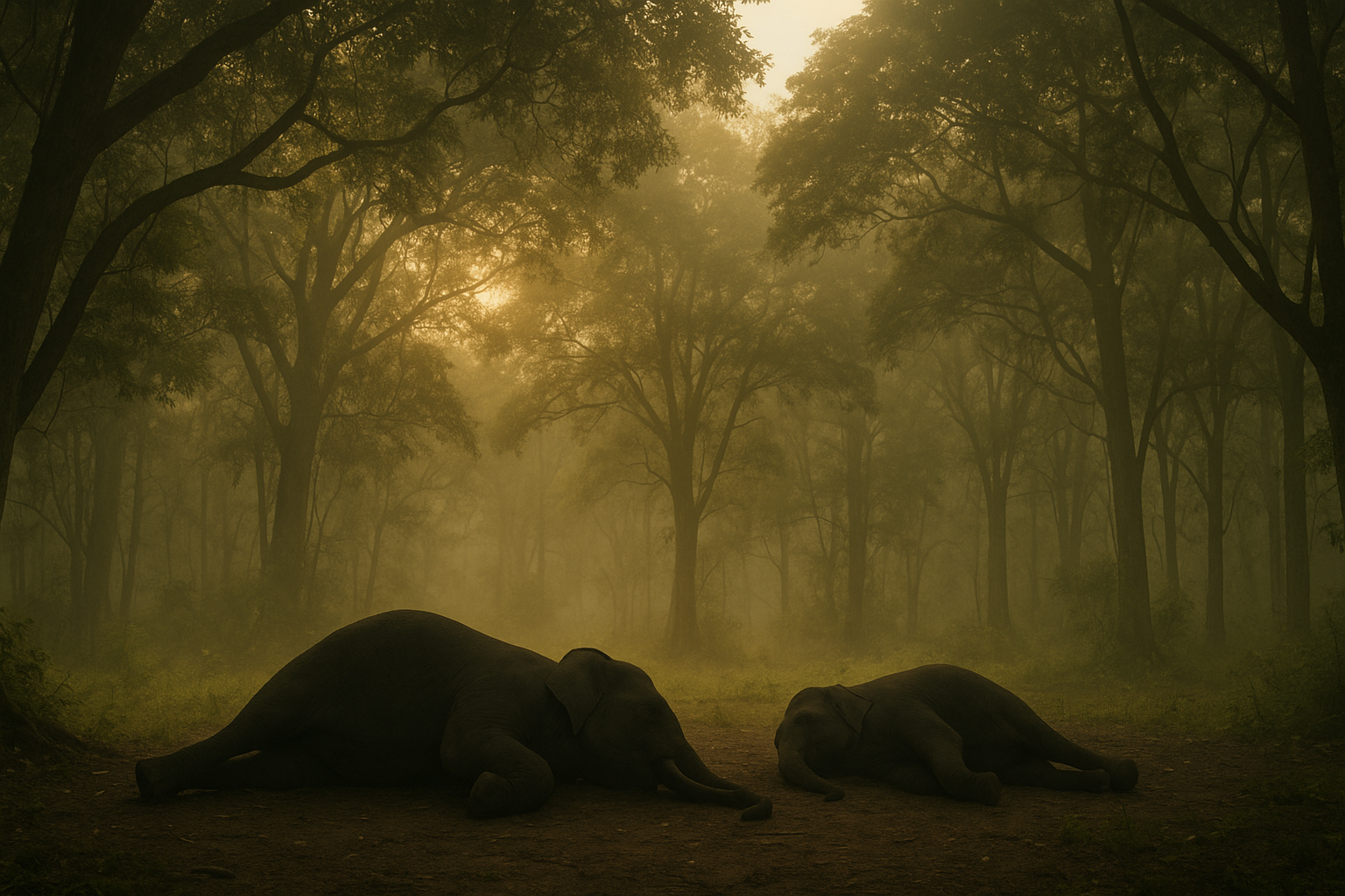 रहस्यमय अवस्था मे हाथियों की मौत