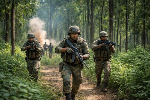 नक्सल अभियान में जुटे कोबरा के जवान