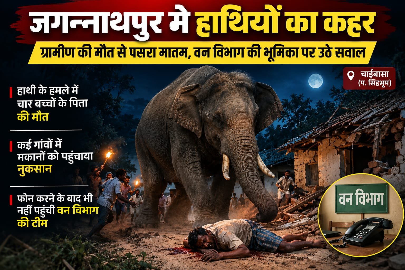 जगन्नाथपुर हाथी हमला