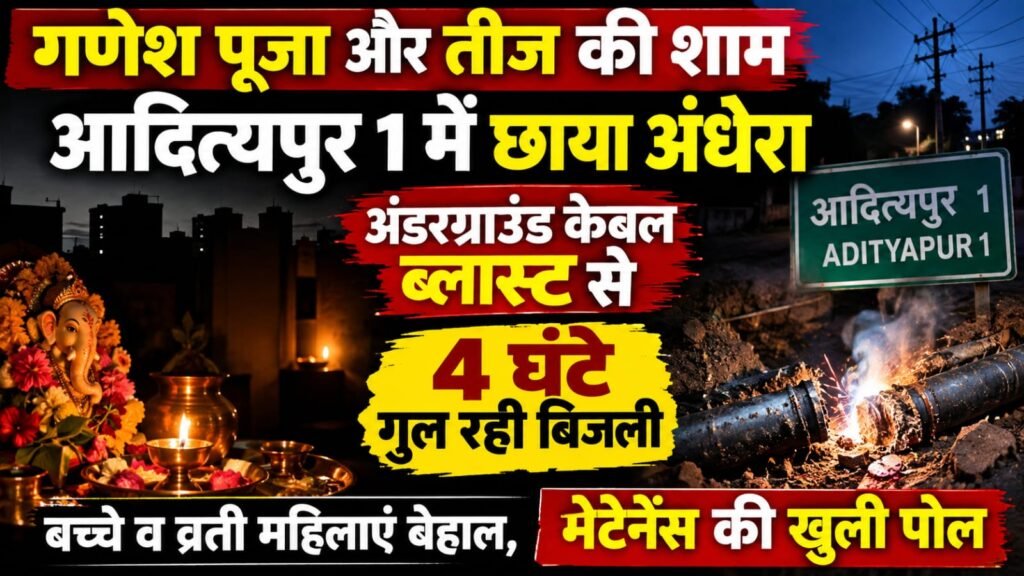 : हरतालिका तीज और गणेशोत्सव के बीच आदित्यपुर-1 में 11 केवी अंडरग्राउंड केबल ब्लास्ट