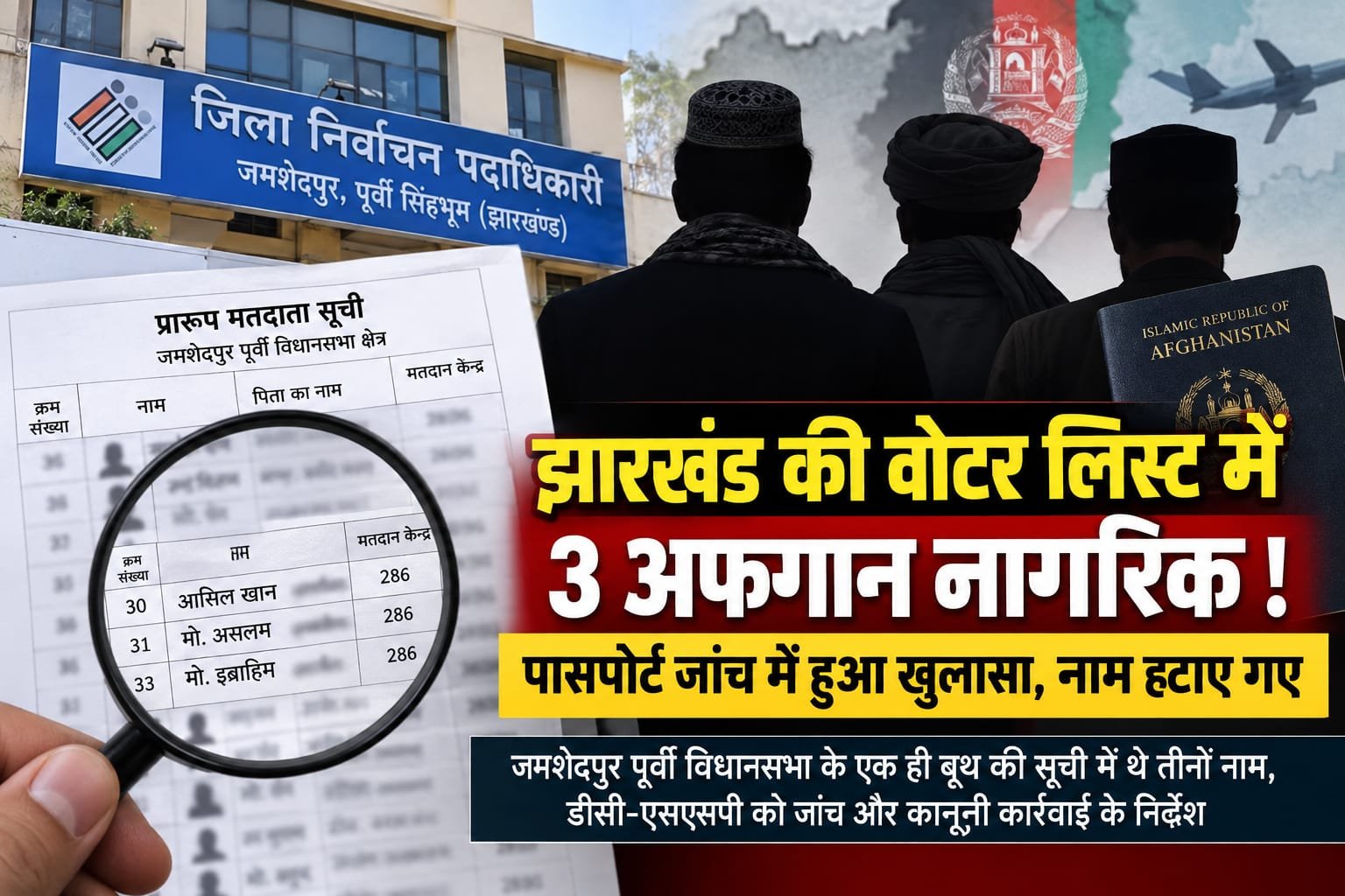 जमशेदपुर वोटर लिस्ट में अफगान नागरिक