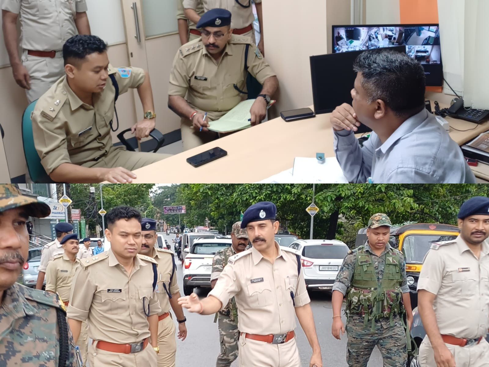 जमशेदपुर के गोलमुरी में बैंक लूट के बाद सरायकेला एसपी मनोज स्वर्गीयारी ने आदित्यपुर व आरआईटी क्षेत्र के बैंकों का औचक निरीक्षण