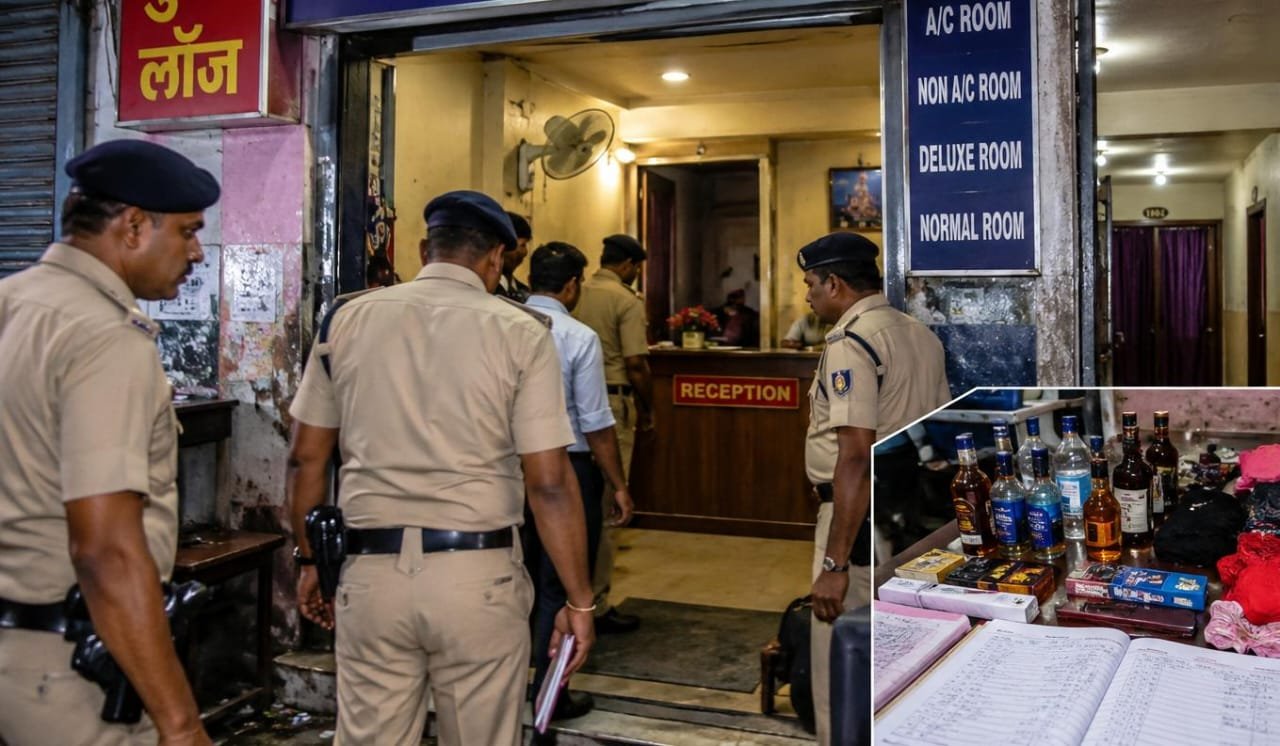 साकची के गुप्ता लॉज में पुलिस छापेमारी की सांकेतिक तस्वीर